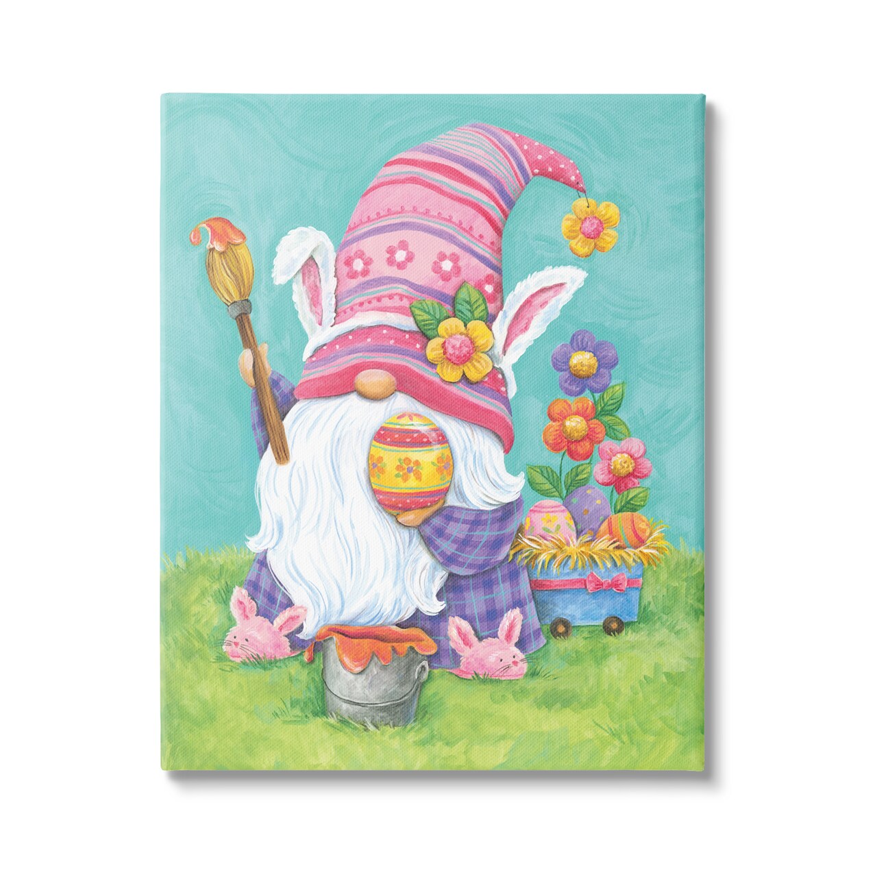 Stupell Industries Whimsical Gnome Easter Eggs Canvas Wall Art